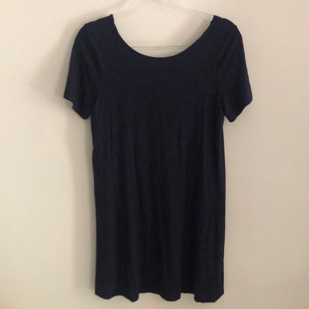 LOFT Dark Blue Short Sleeve T-Shirt Dress